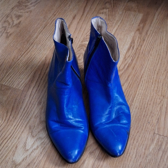 Vintage Leather men's boots Blue Size 8 - Picture 2 of 10